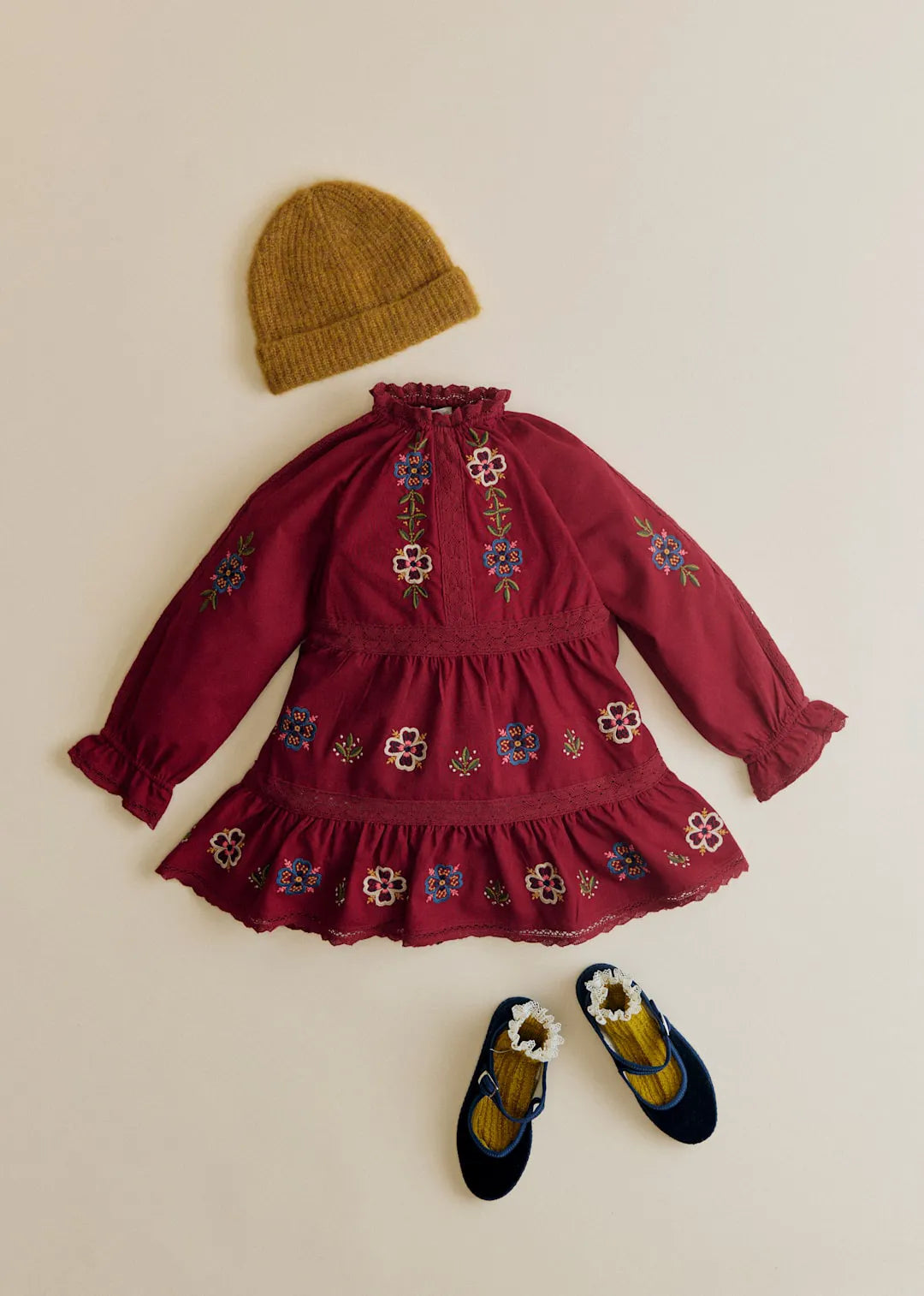 Burgundy / Jasmine Embroidery