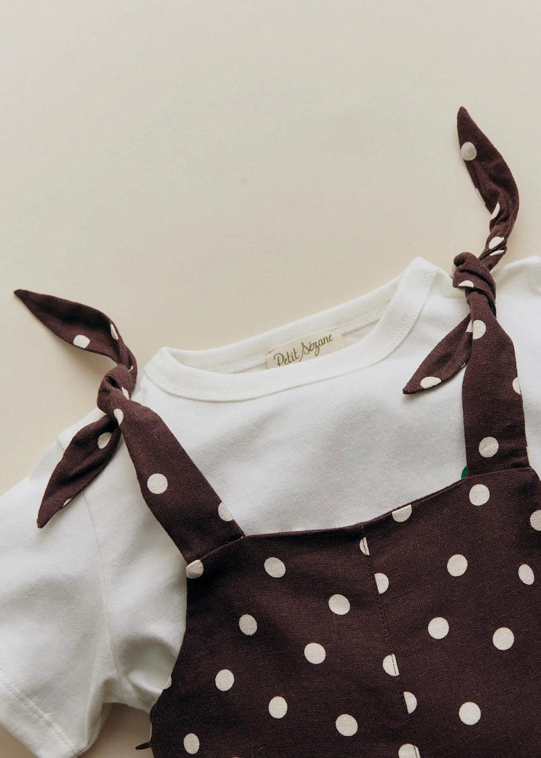 Ecru Polka Dots on Chocolate Print