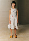 Ecru with Contrasting Tricolor Embroidery