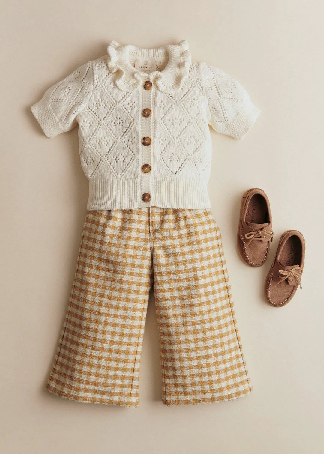 Ochre Ecru Gingham Checks