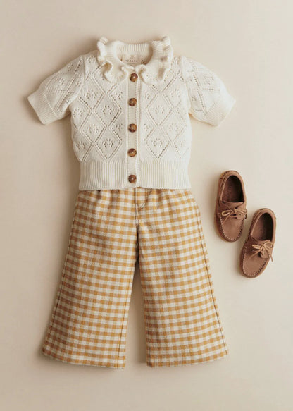 Ochre Ecru Gingham Checks