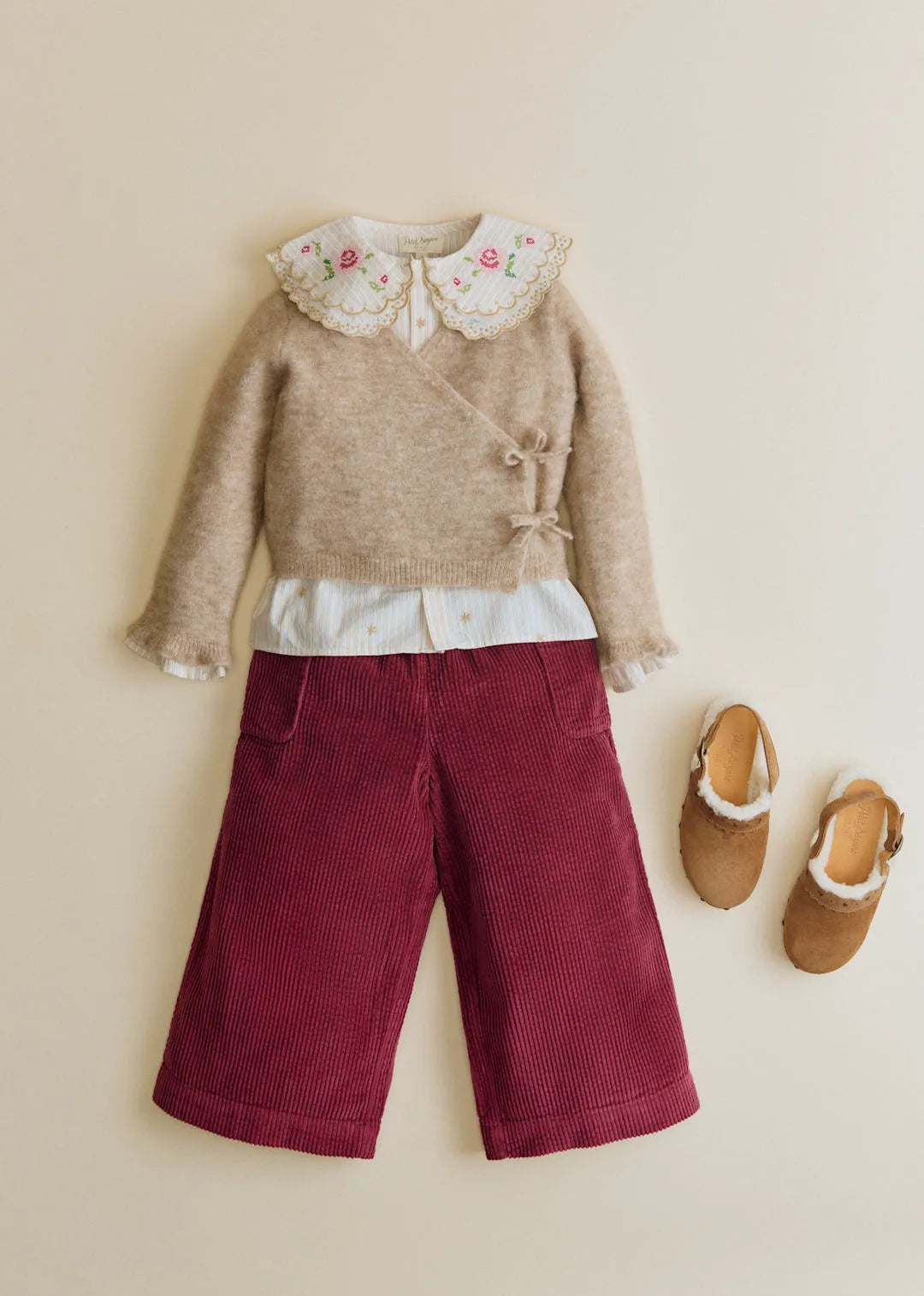 Woven Stripe + Doily Embroidery