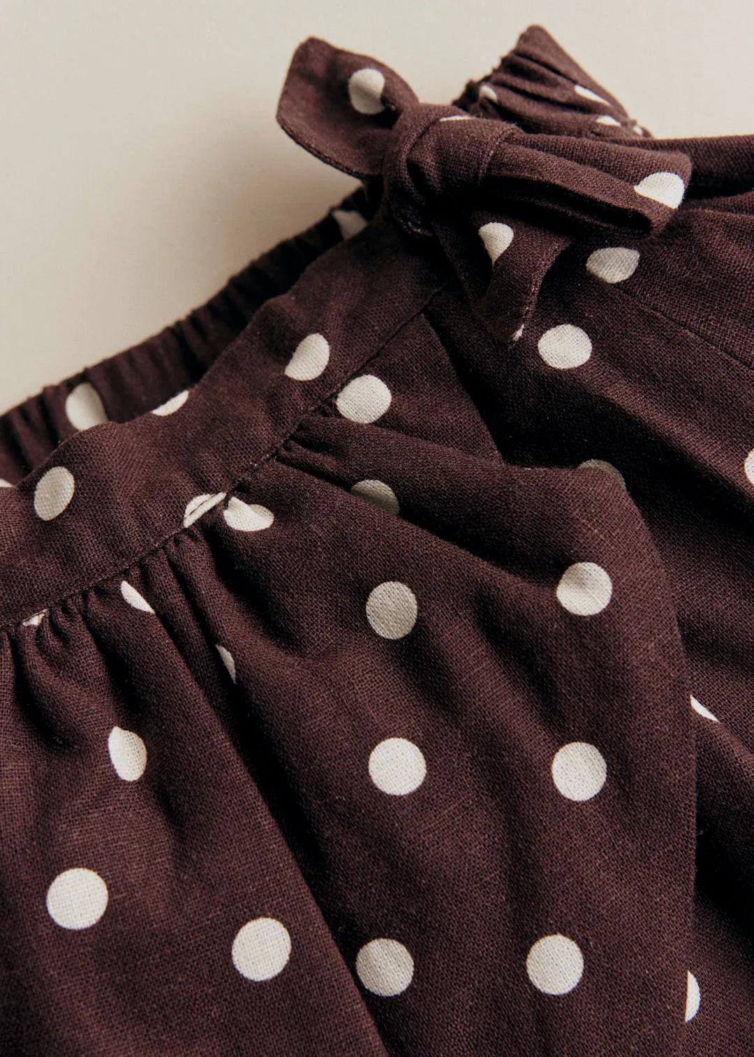 Ecru Polka Dots on Chocolate Print