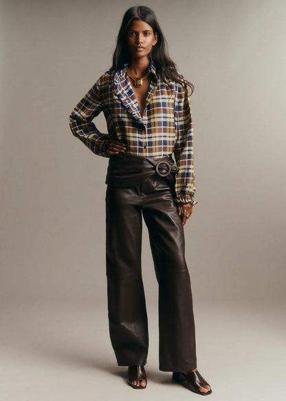 Brown Navy Check