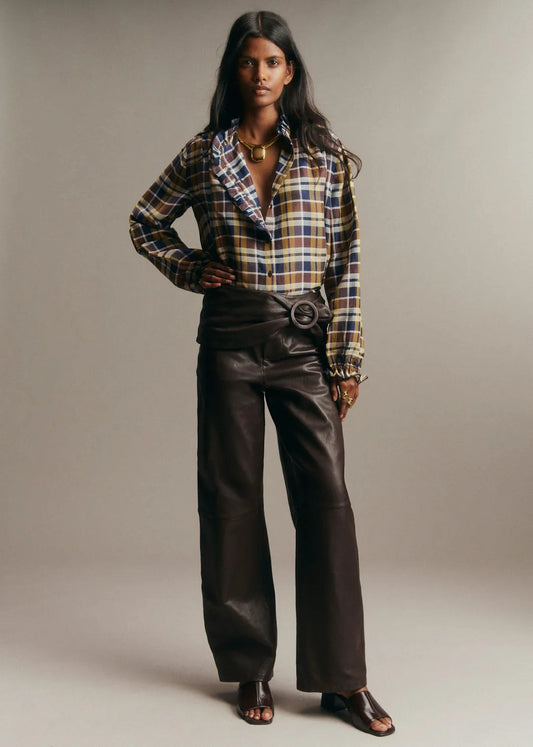 Brown Navy Check