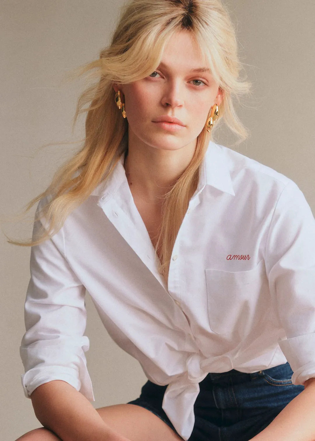 Ecru Love Embroidery