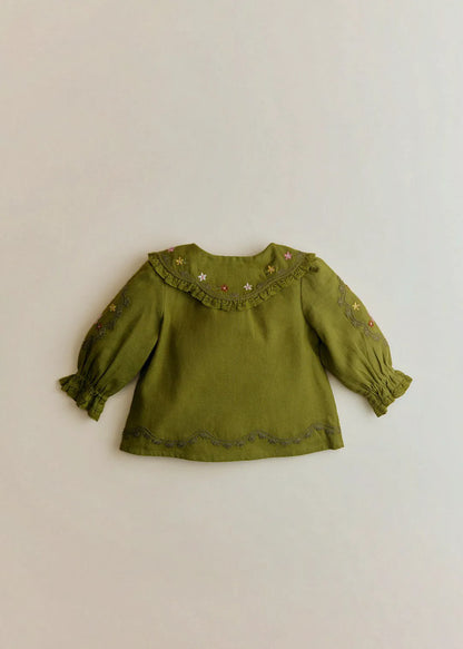 Olive Green Laurette Embroidery