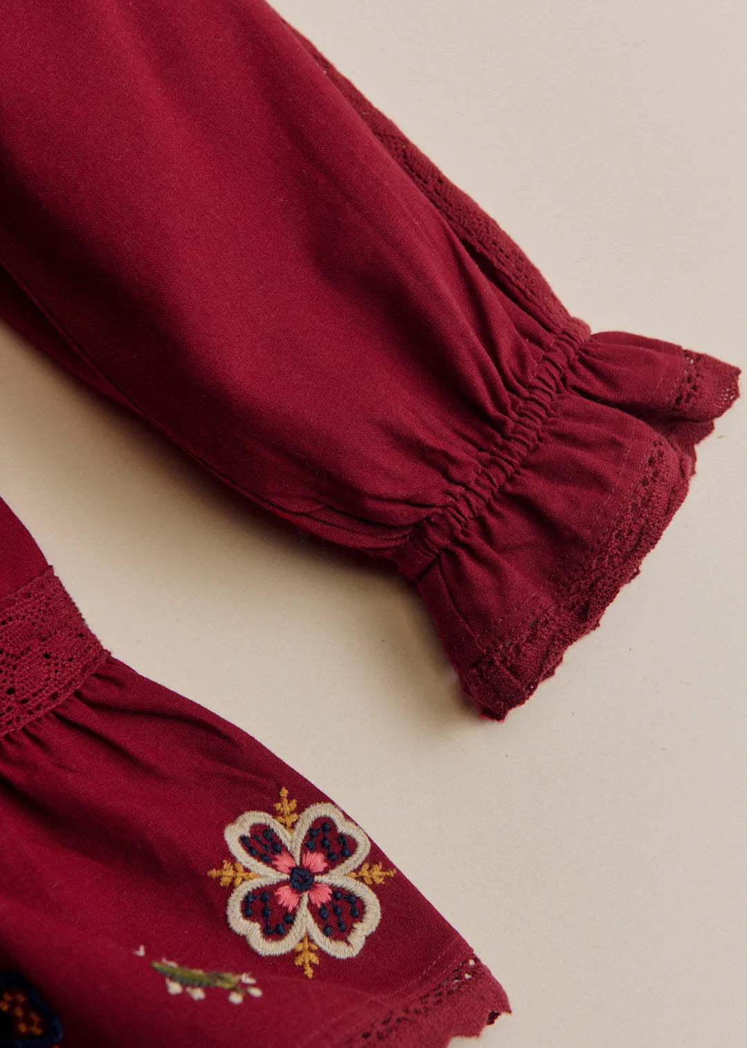 Burgundy / Jasmine Embroidery