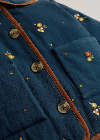 Medium Blue Lorea Embroidery