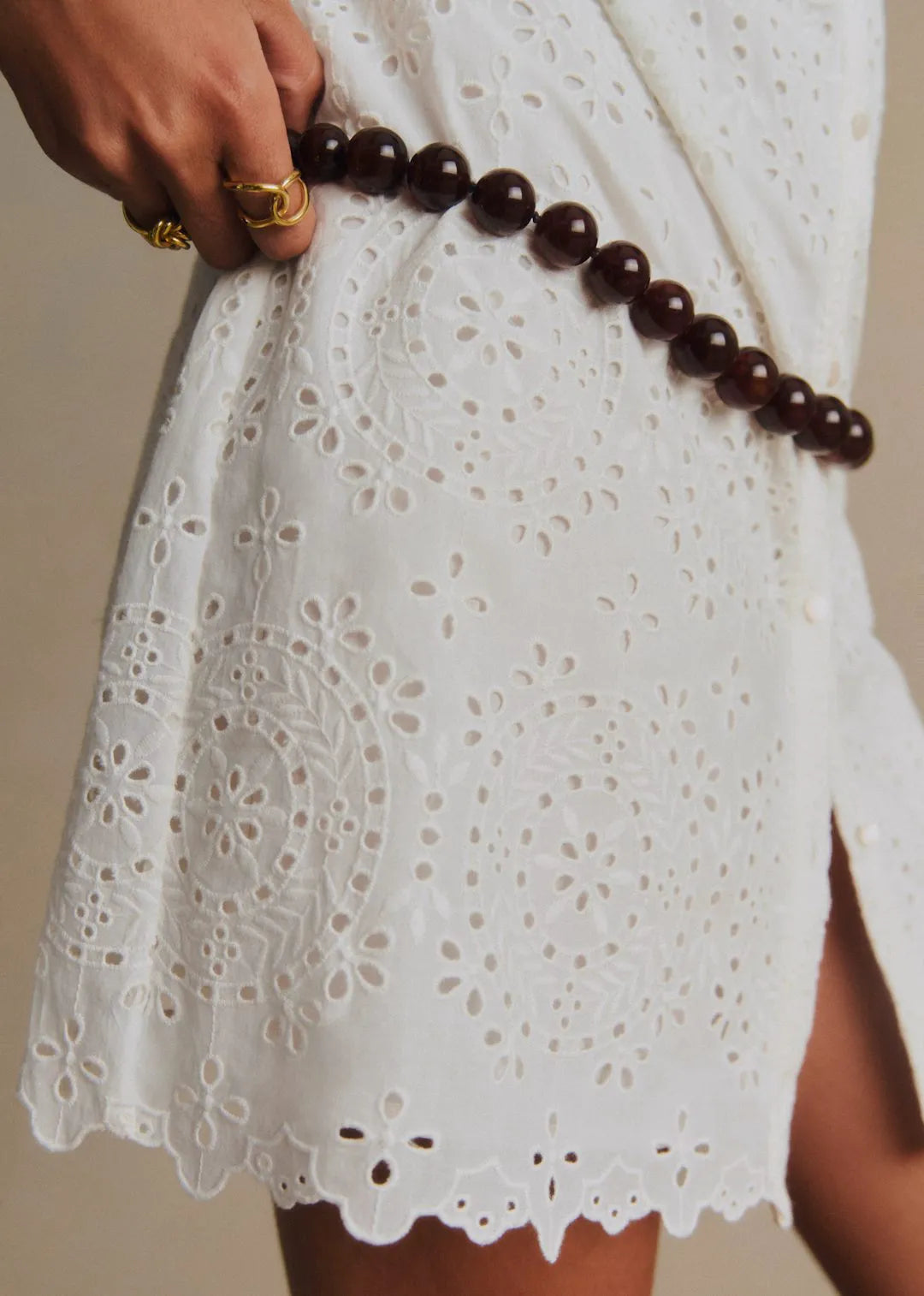 Embroidered Ecru