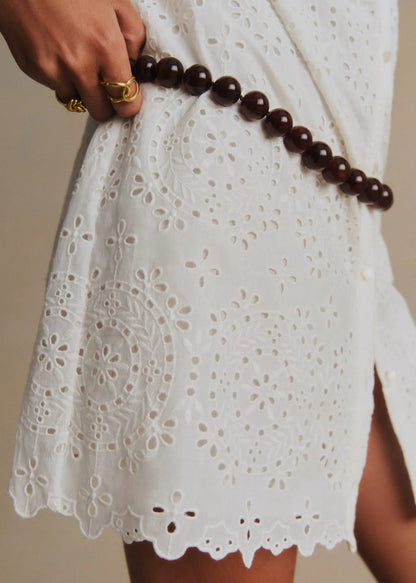 Embroidered Ecru