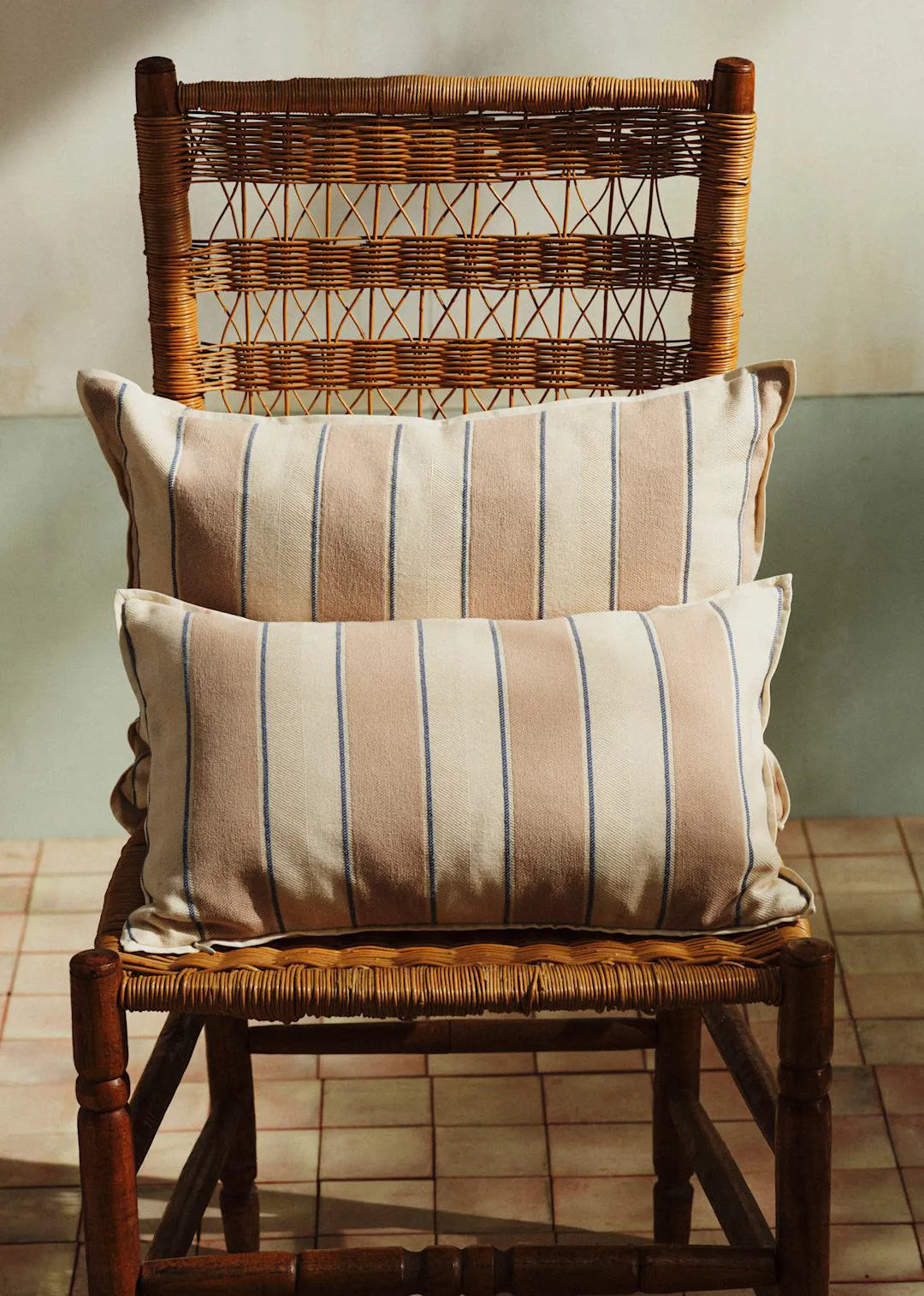 Beige and Blue