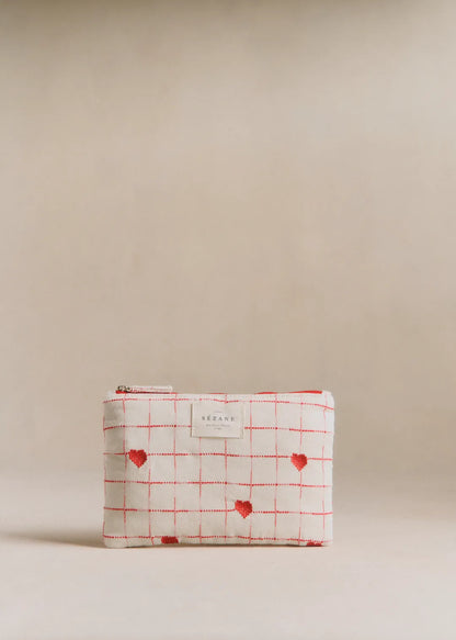 Embroidered Red Hearts