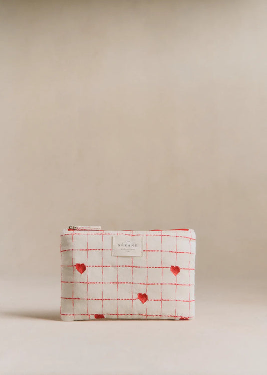 Embroidered Red Hearts