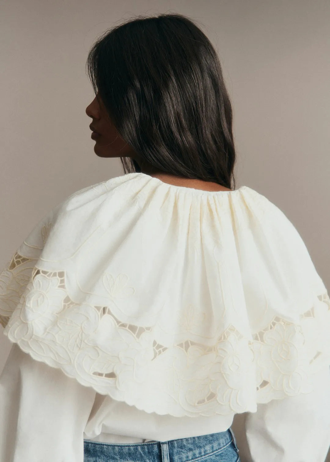Placed Ecru Embroidery