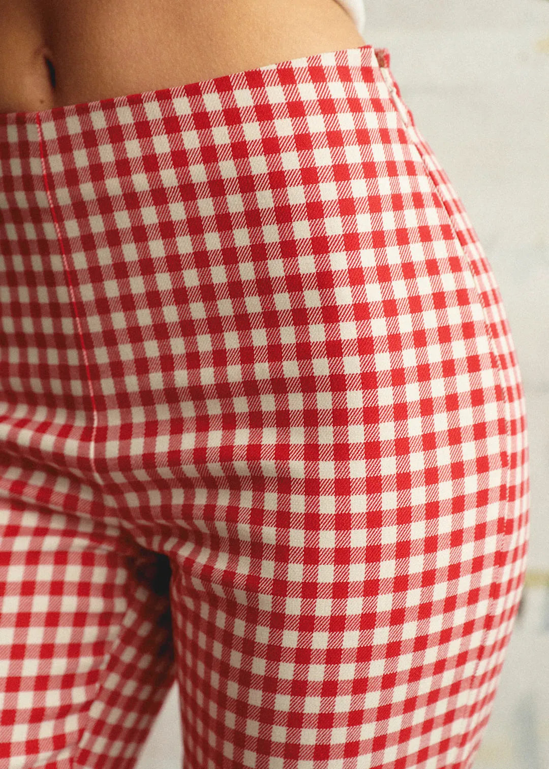 Gingham Red Ecru