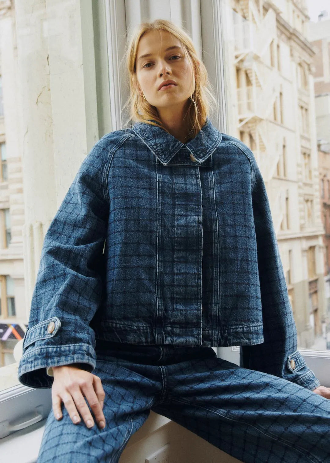 Denim with Navy Embroidery