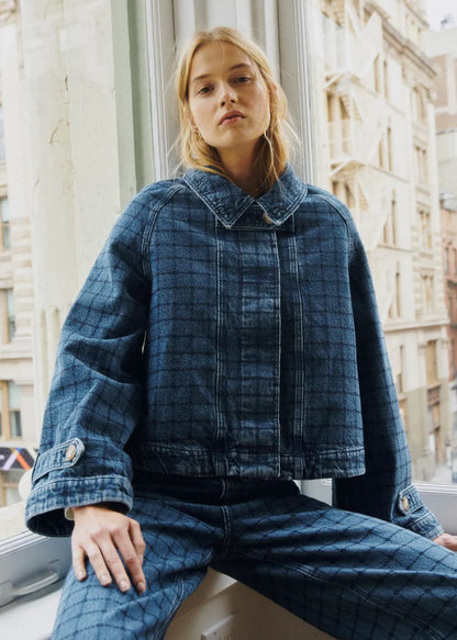 Denim with Navy Embroidery