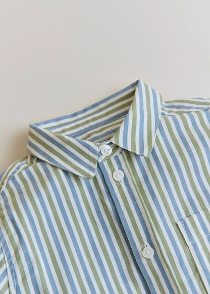 Khaki/Blue Stripe