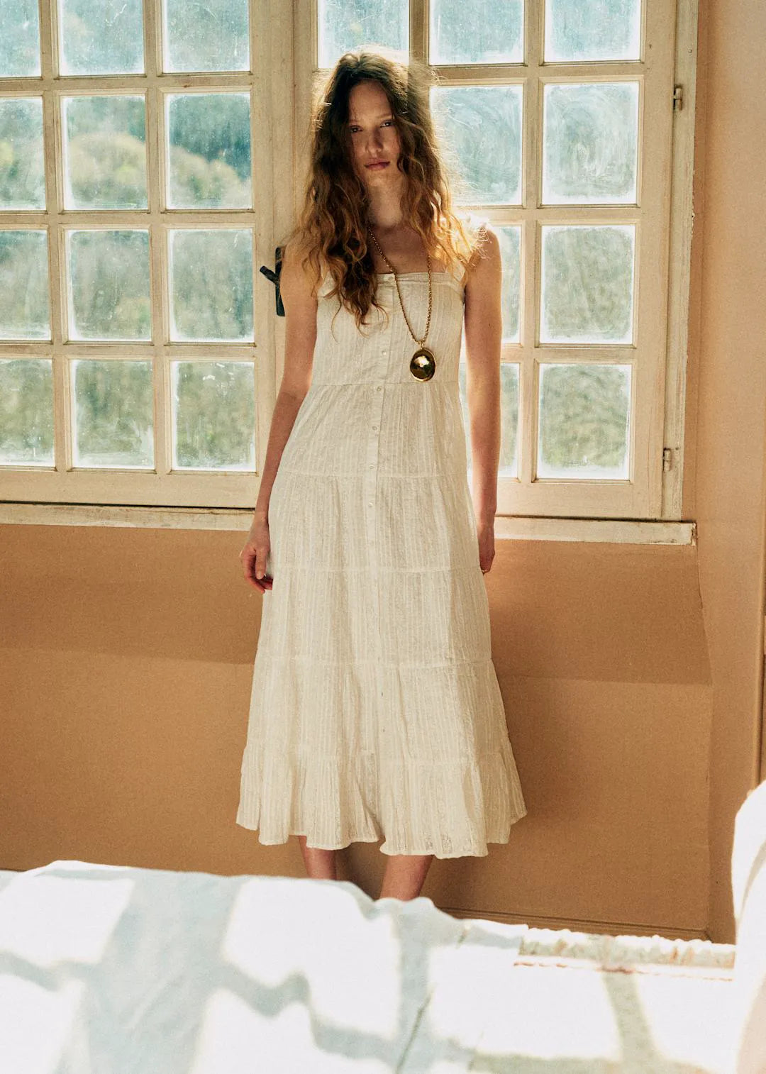 Embroidered Ecru