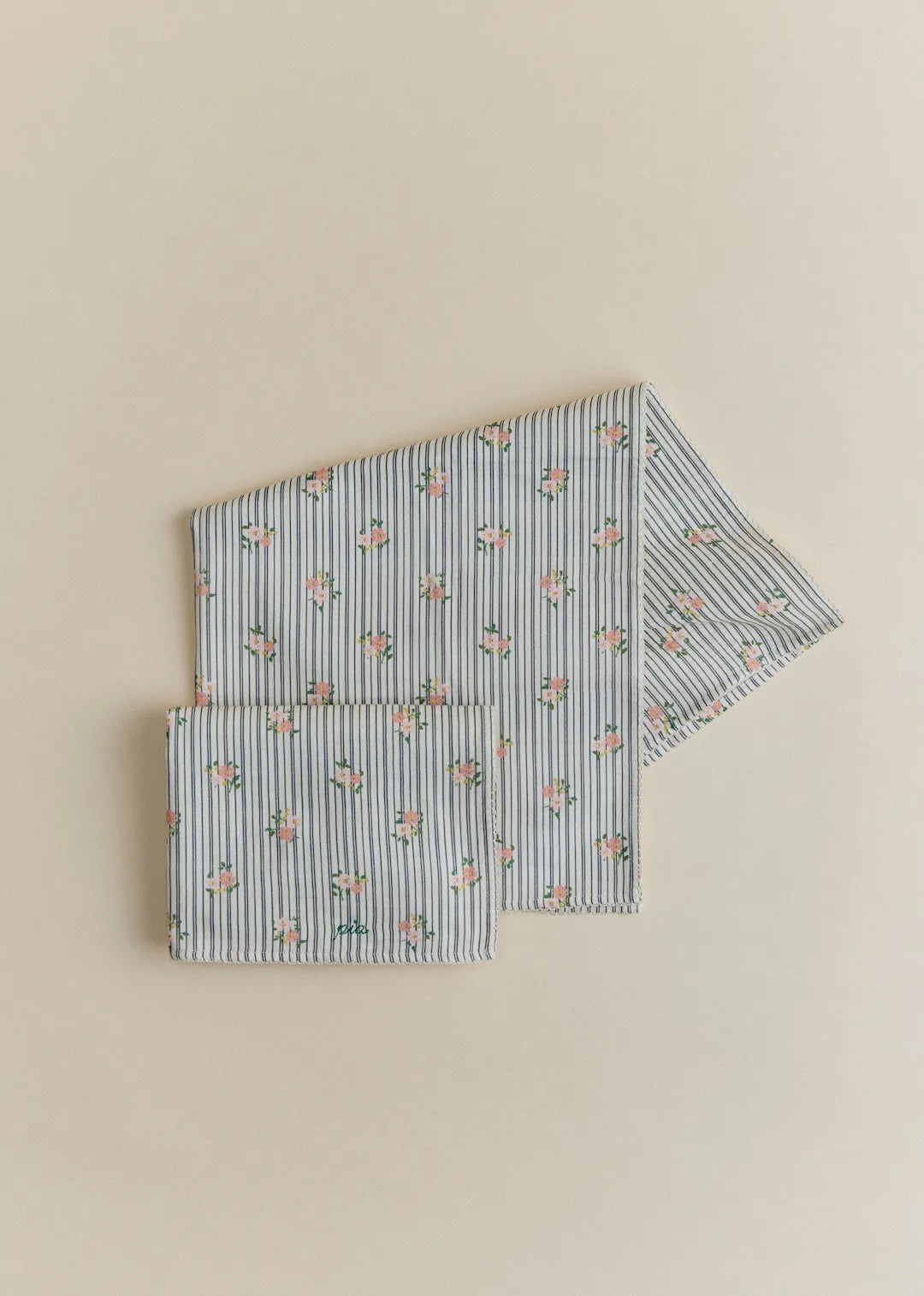 Stripes with Floral Embroidery