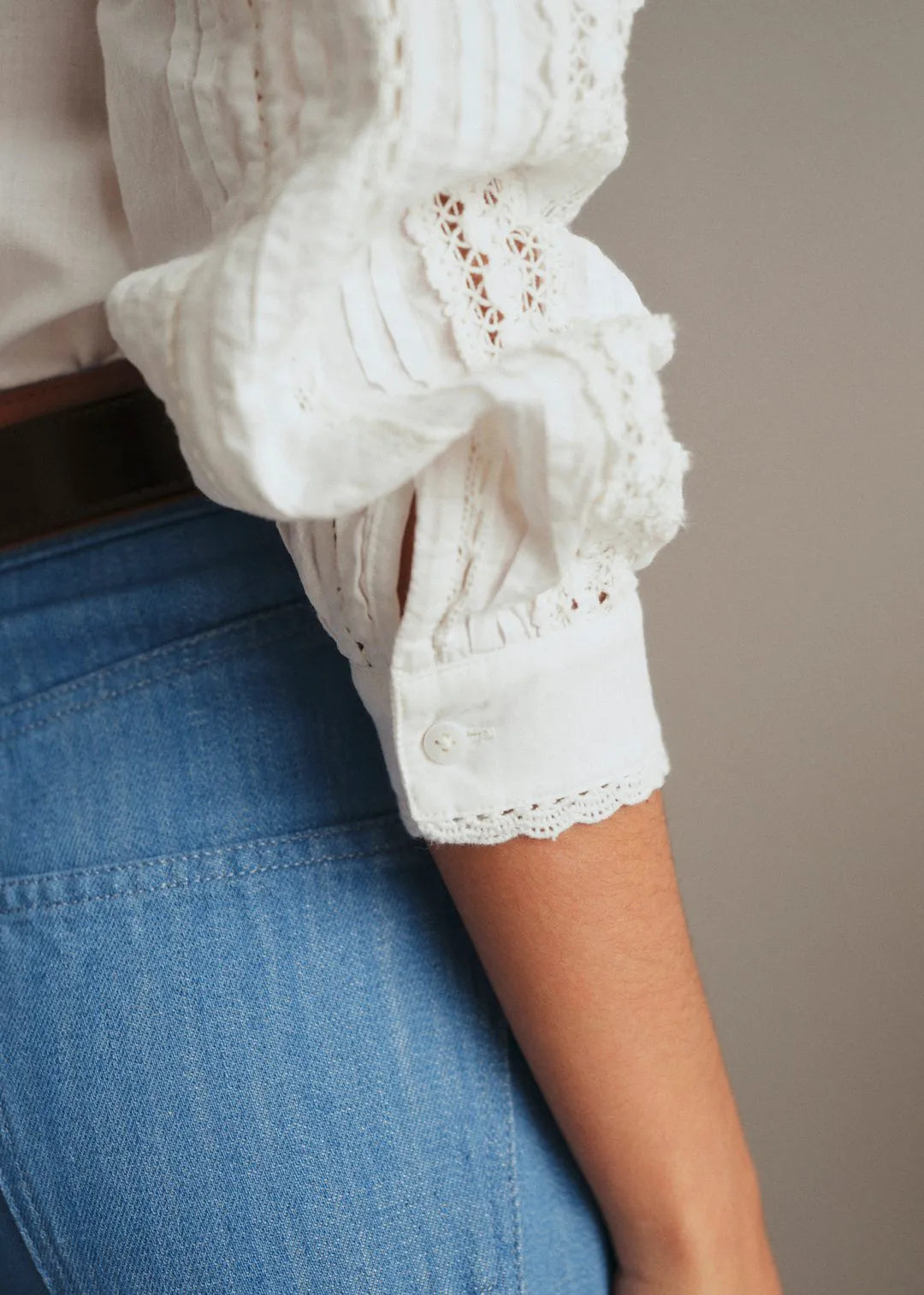 Embroidered Ecru