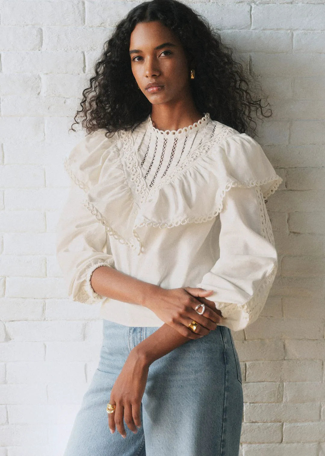 Embroidered Ecru