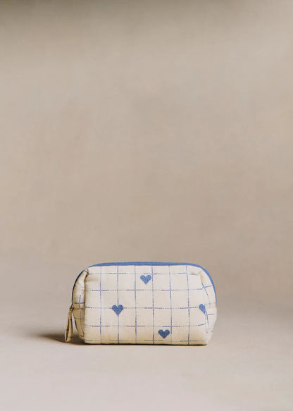 Vintage Blue Hearts Embroidery