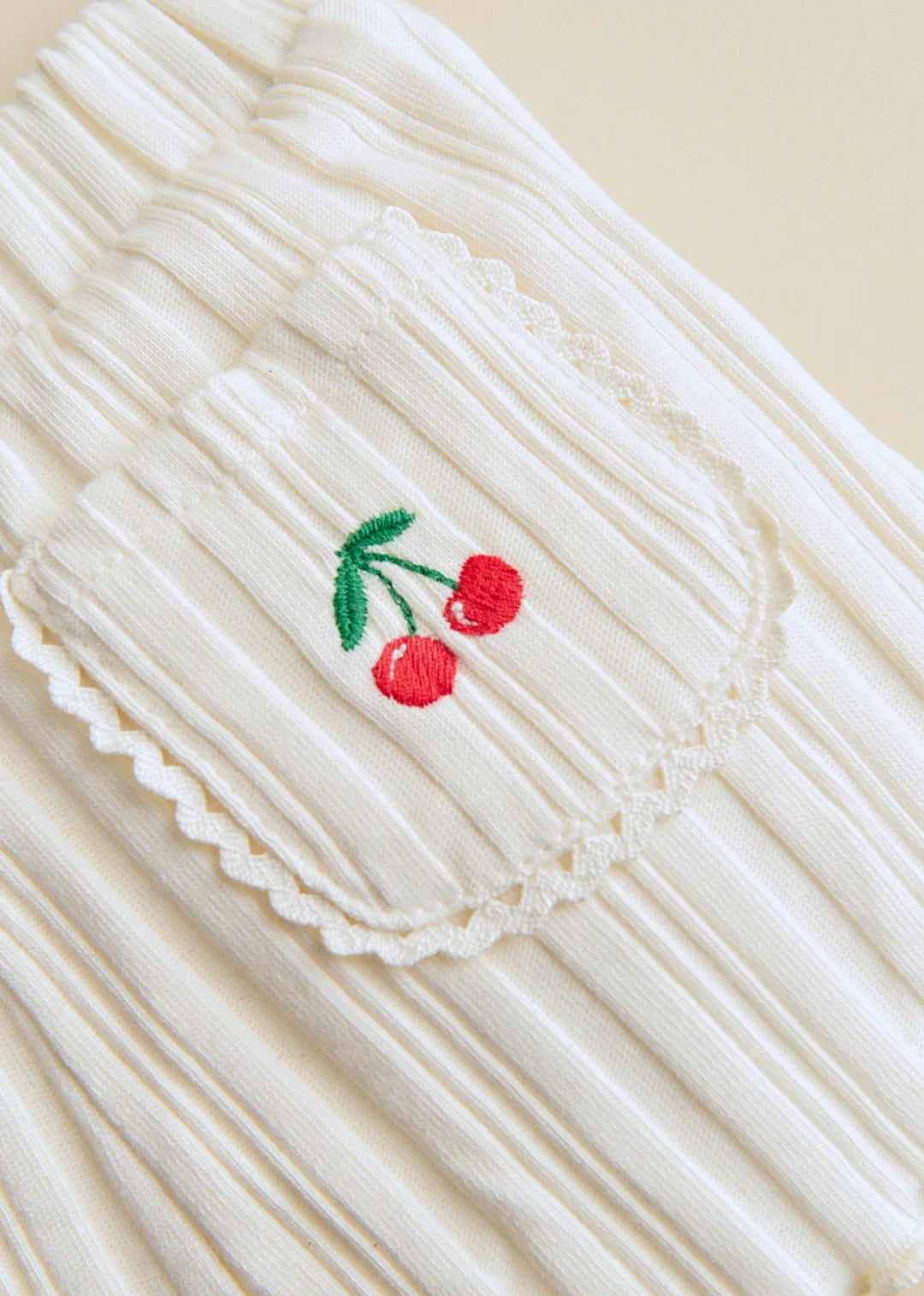 Ecru with Fruit Embroidery