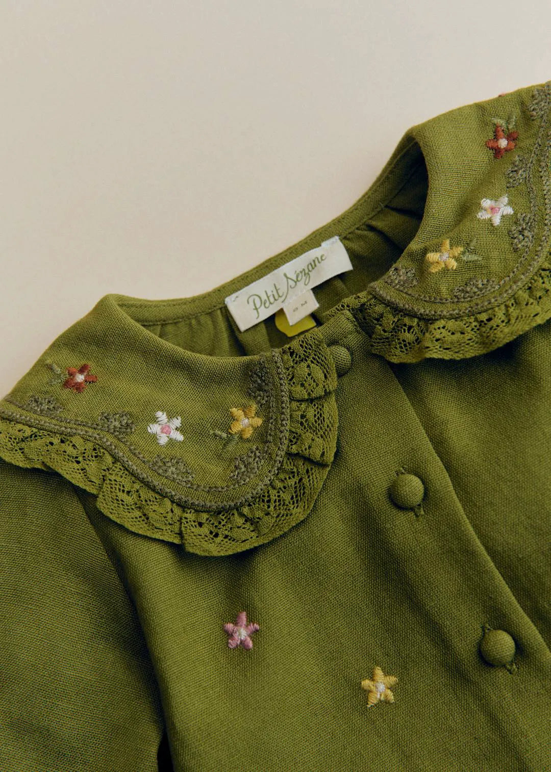 Olive Green Laurette Embroidery