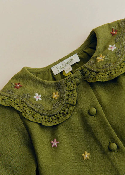 Olive Green Laurette Embroidery