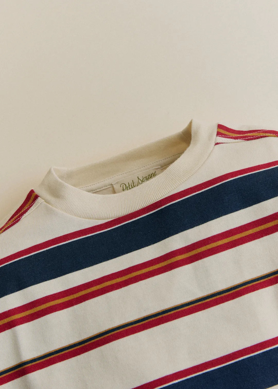 Burgundy Navy Ecru Stripe