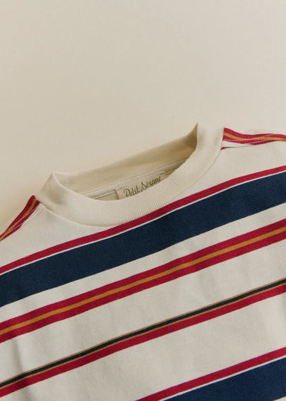 Burgundy Navy Ecru Stripe