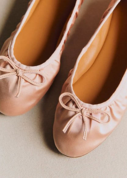 Pale Pink Pleated Satin