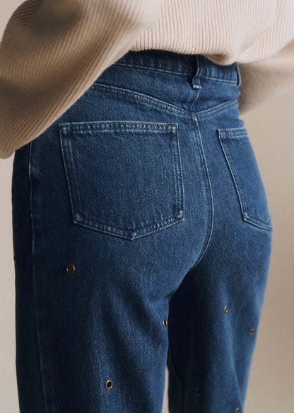 Dark Navy with Eyelet Embroidery
