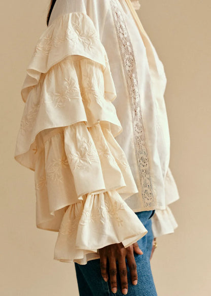 Embroidered Ecru