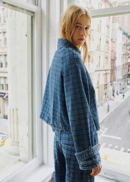 Denim with Navy Embroidery