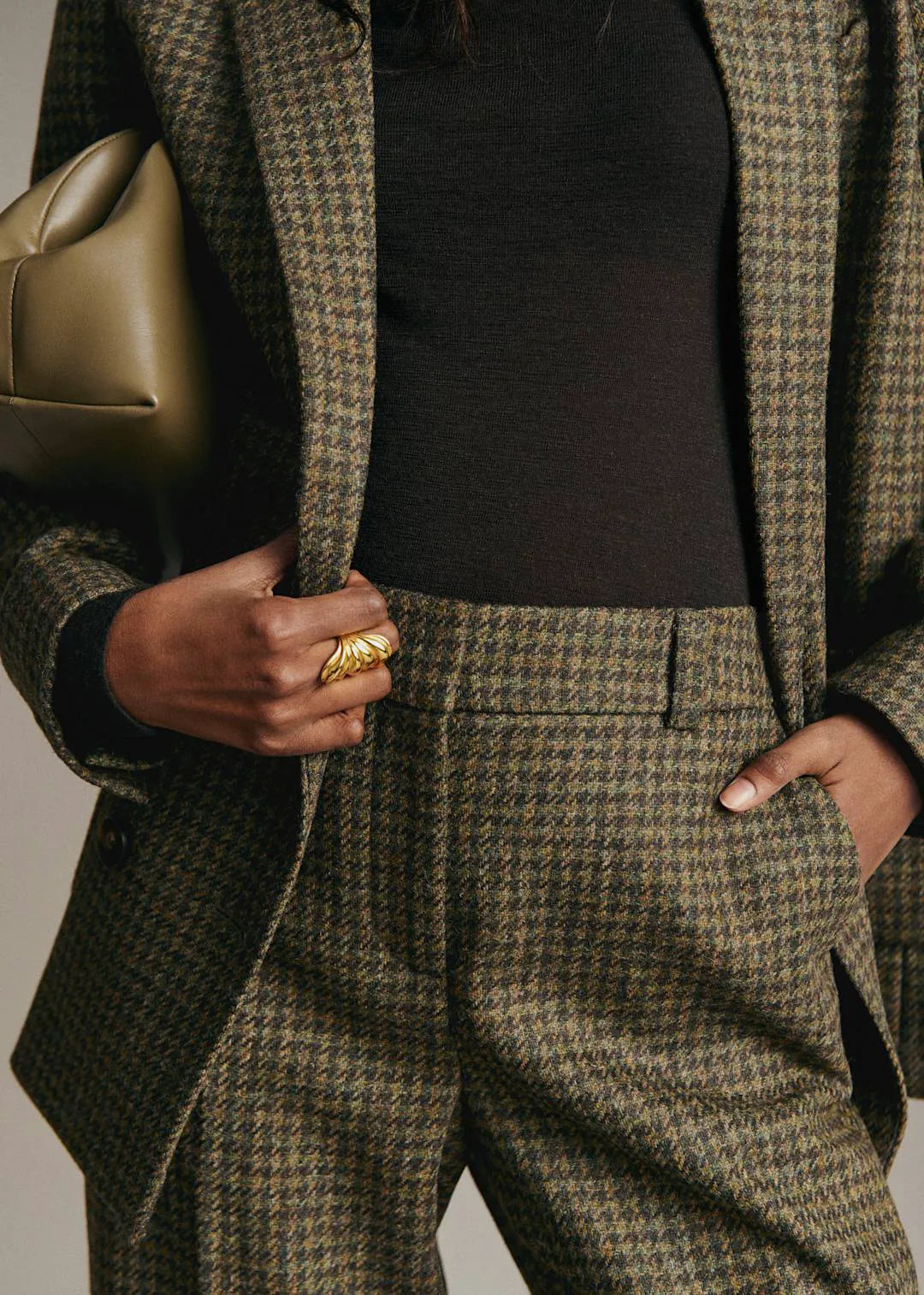 Moss Green Houndstooth