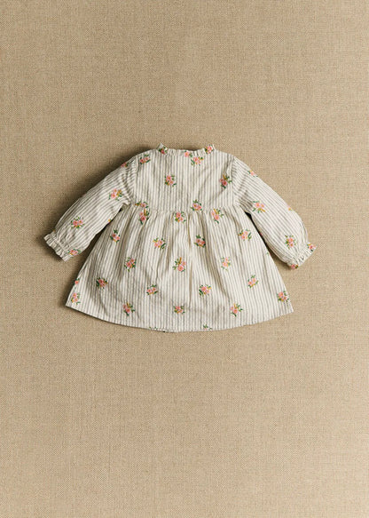 Stripes with Floral Embroidery