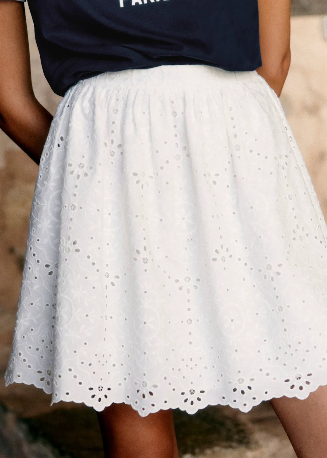 Embroidered White