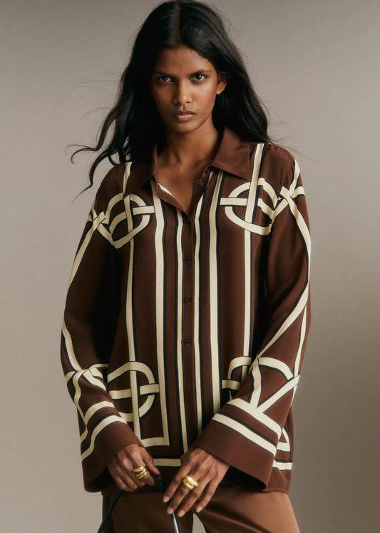 Chocolate Monogram Print