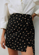 Beige Polka Dots Black Background Print