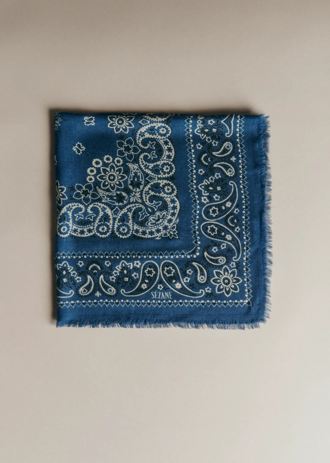 Ecru Navy Bandana