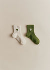 Ecru heart / Lucky green clover