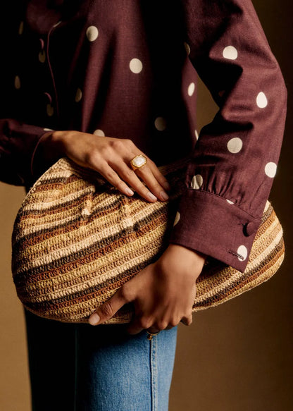 Natural striped raffia