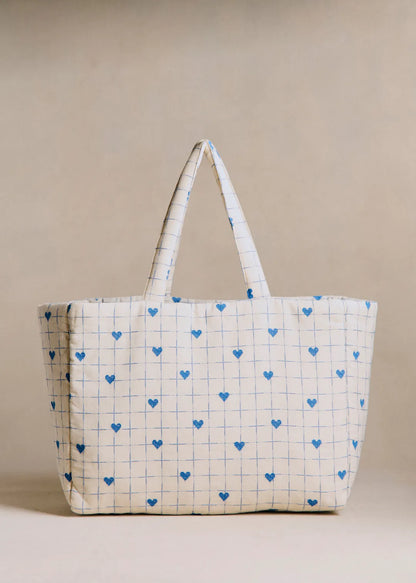 Vintage Blue Hearts Embroidery