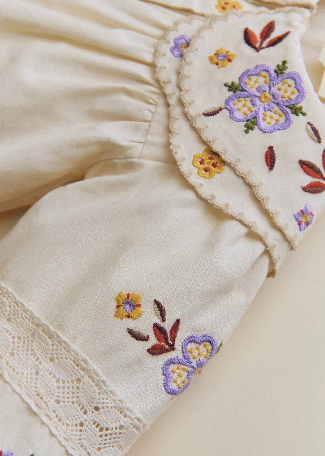 Mauve Jasmine Embroidery