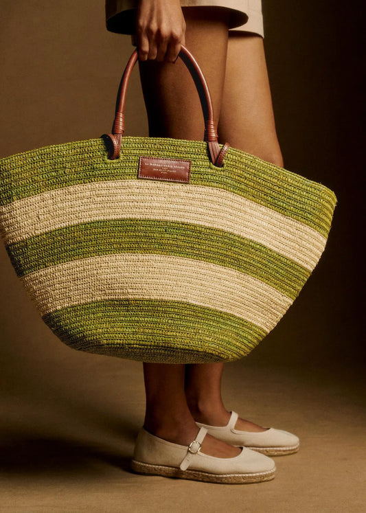 Raffia Green Stripes
