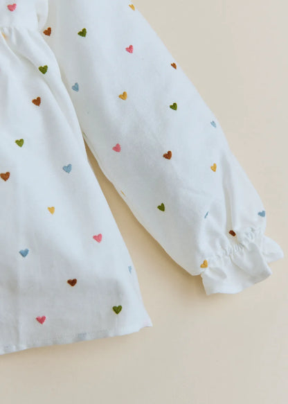 White / Multicoloured Embroidery