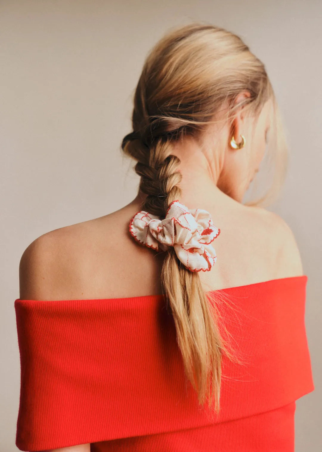Embroidered Red Hearts